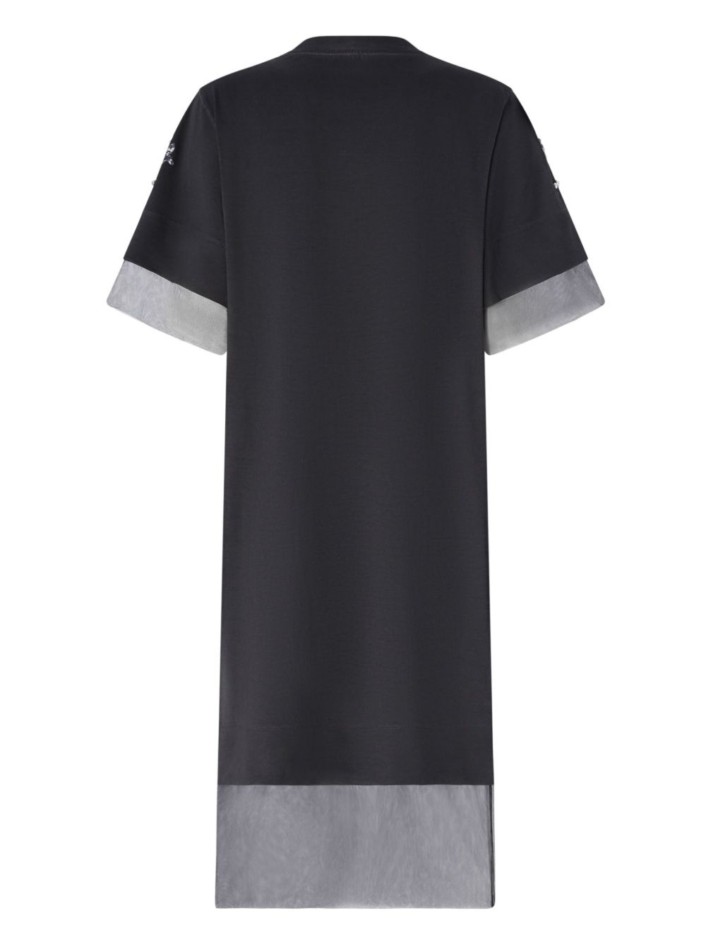 mesh panel T-shirt dress - 2