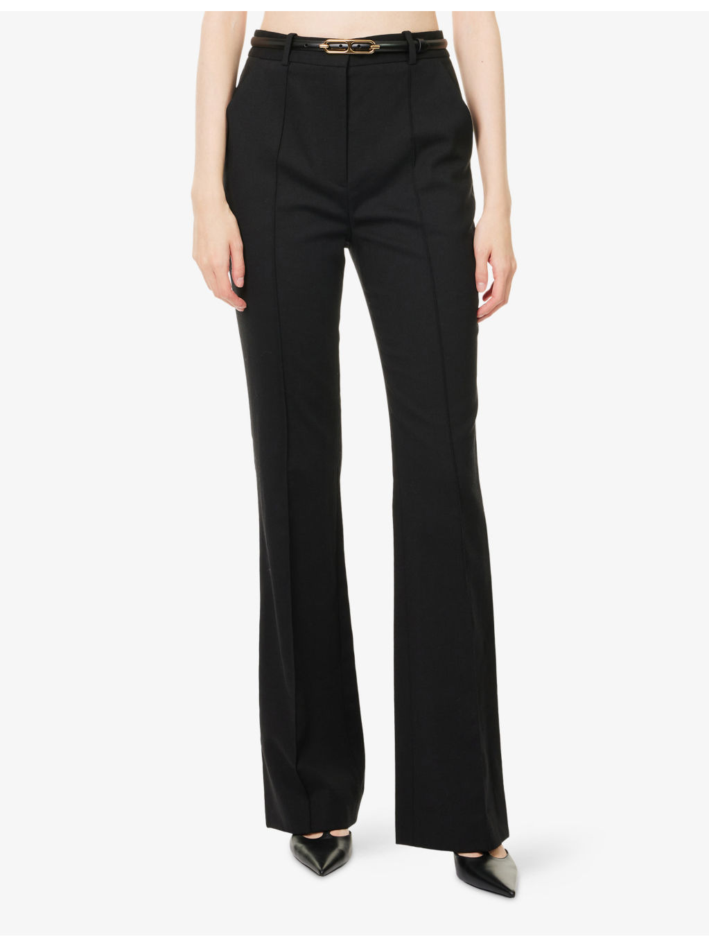 Gracie Belted Stretch-Wool Trousers - 3