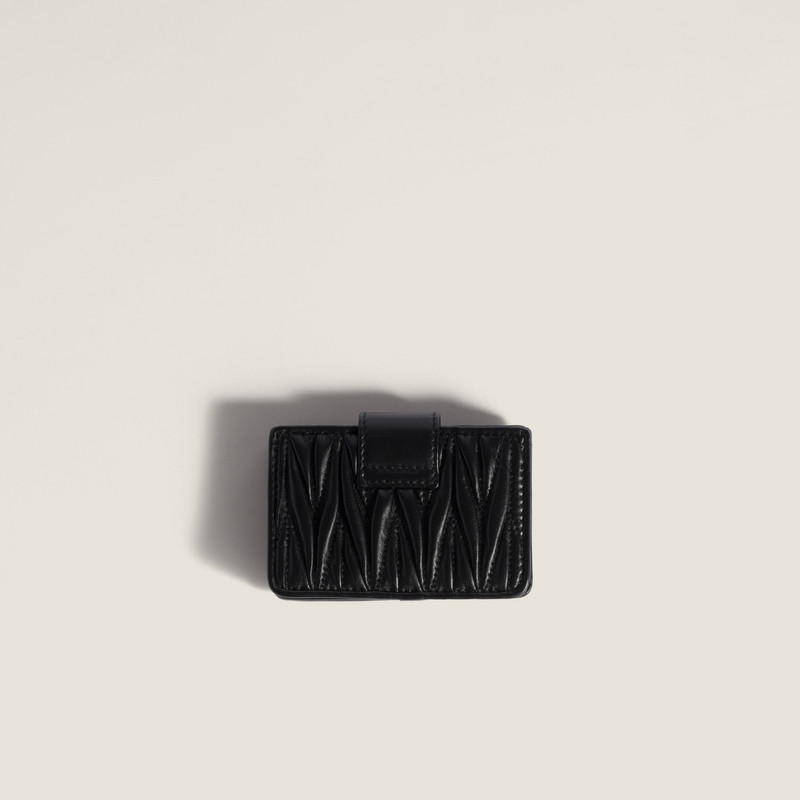 Miu Miu Matelassé nappa leather card holder outlook