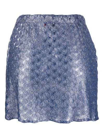 Missoni metallic crochet-knit miniskirt outlook