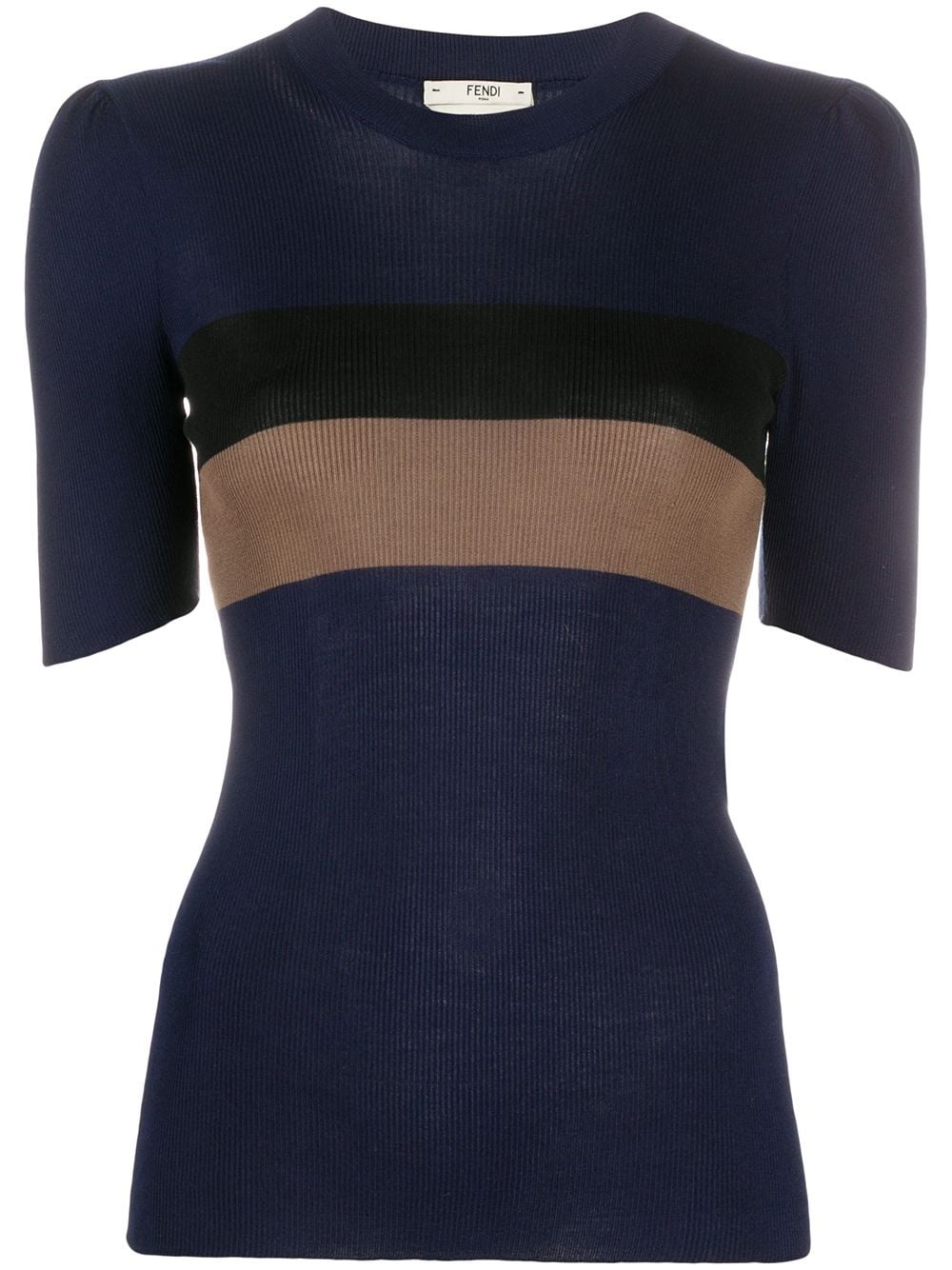 colour-block panelled knitted top - 1