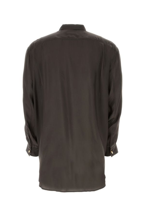 Dark brown viscose shirt - 2
