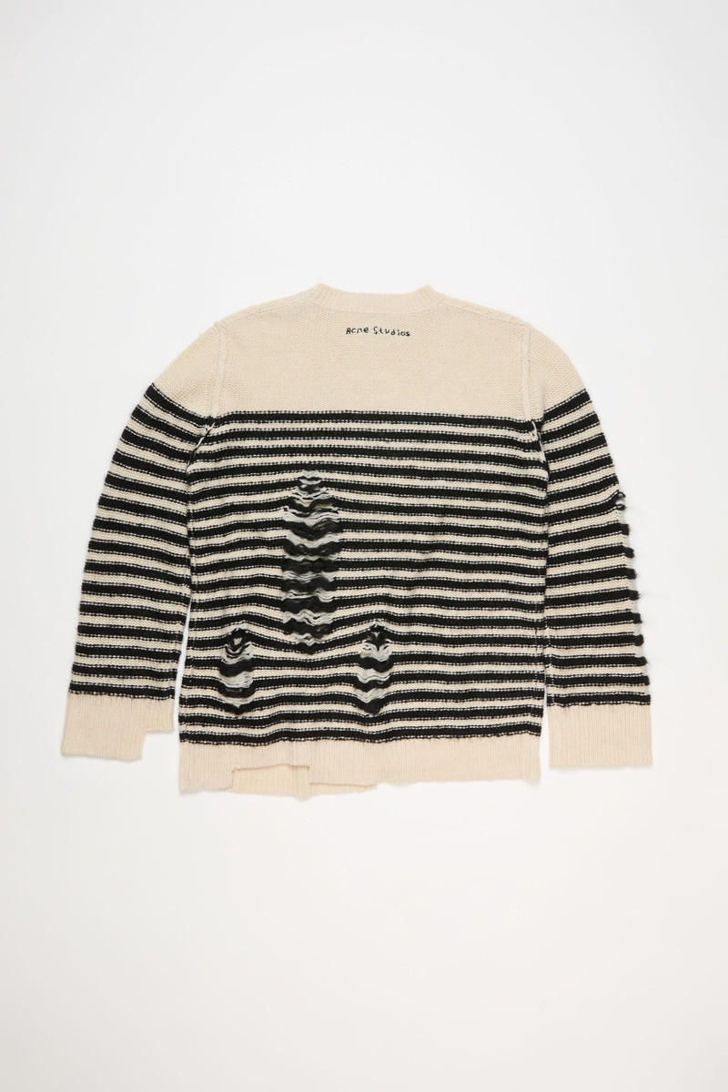 Acne Studios Distressed wool jumper - Black/oatmeal melange outlook