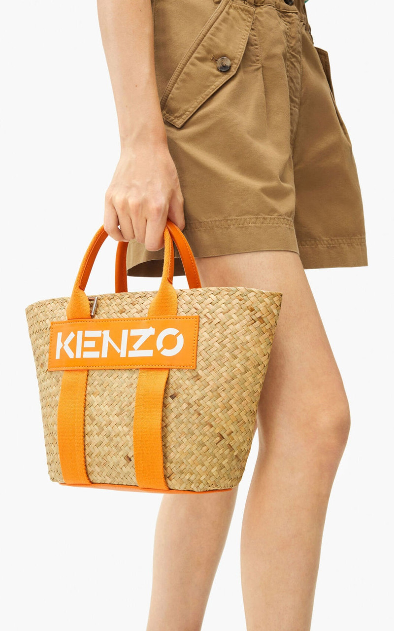 KENZO Small KENZO Logo raffia basket outlook