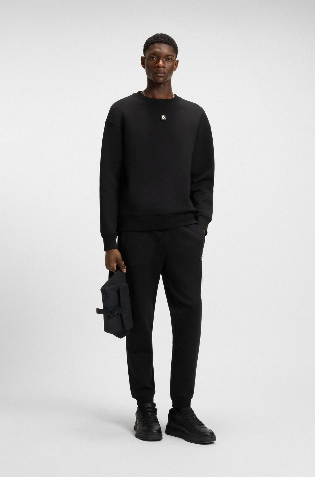 COTTON TRACKSUIT BOTTOMS WITH STACKED LOGO - 4
