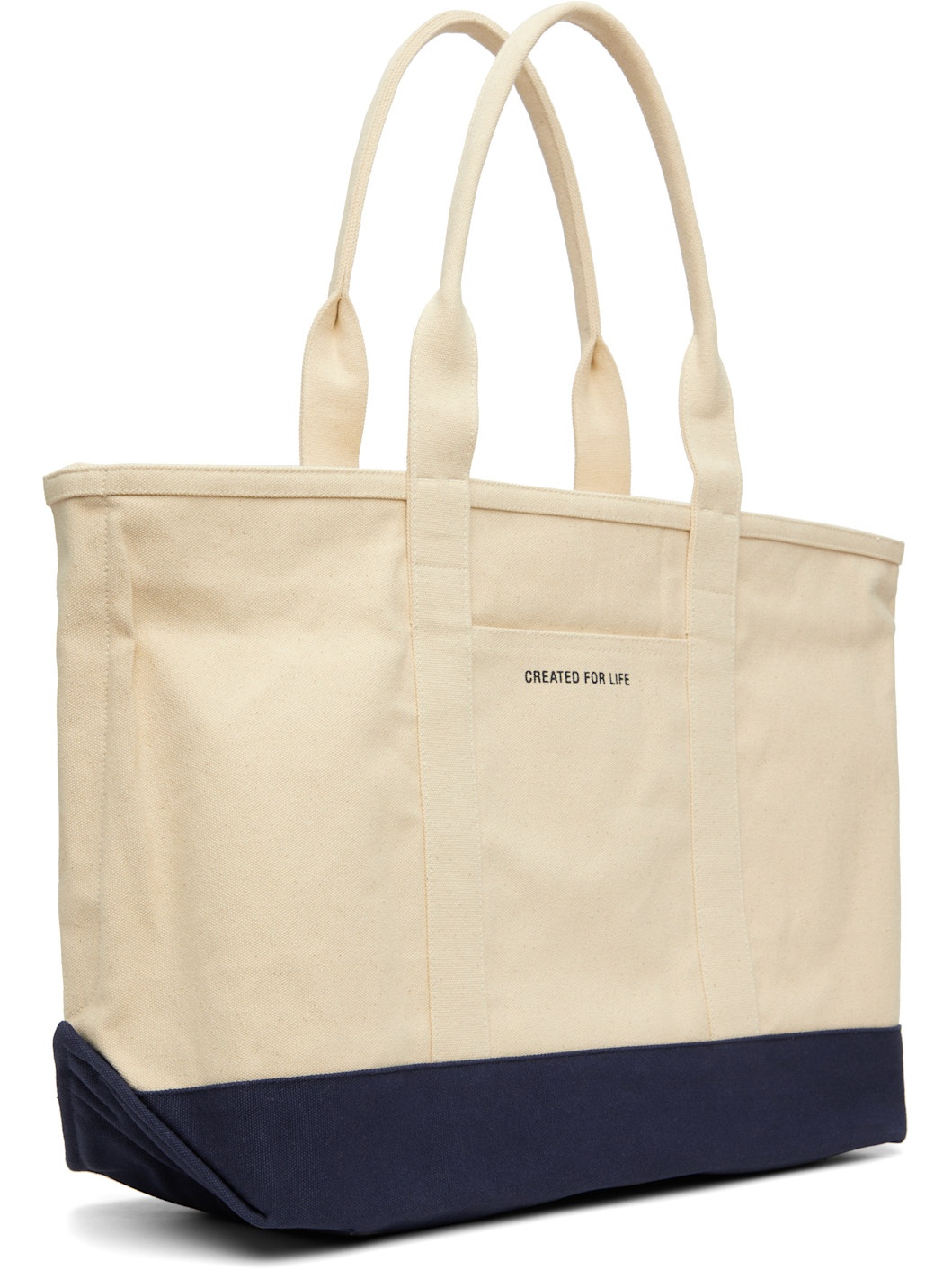 Off-White & Navy Stefan Cotton Canvas Tote - 3