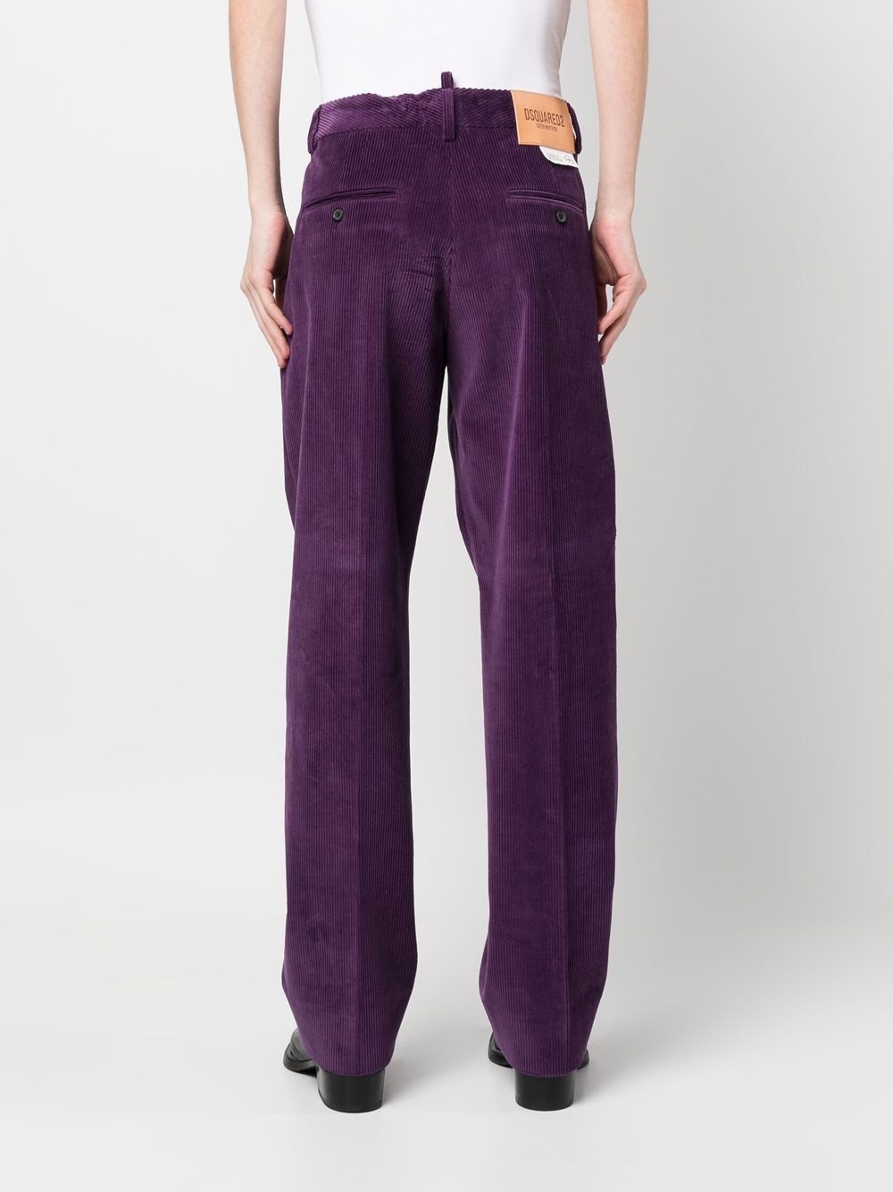 corduroy straight-leg trousers - 4