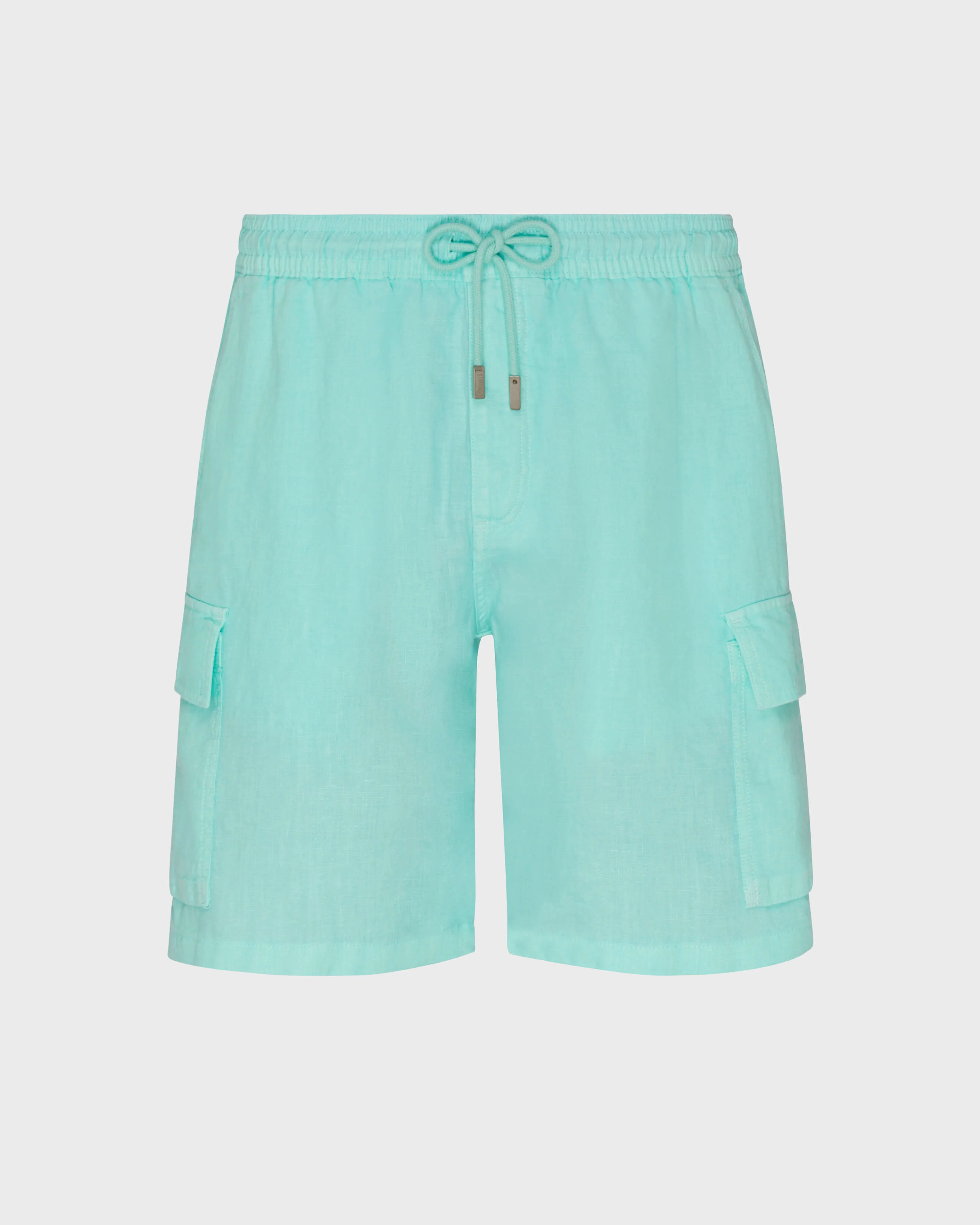 MEN LINEN BERMUDA SHORTS CARGO POCKETS - 1