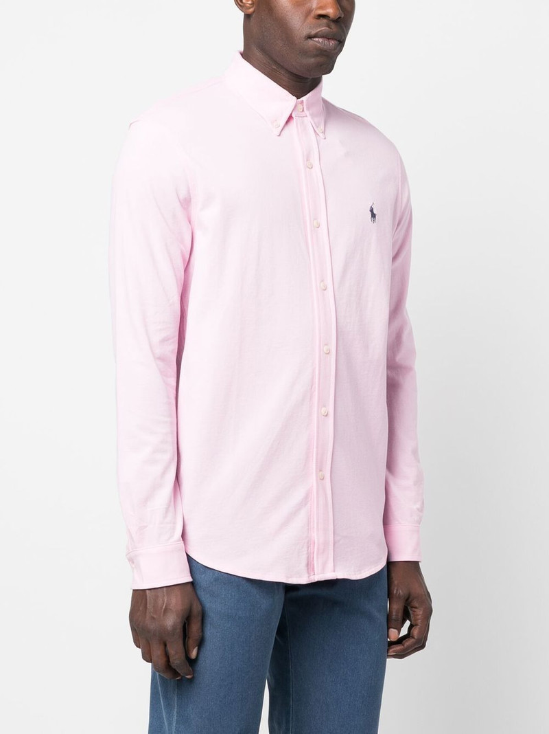 embroidered-logo long-sleeve shirt 3
