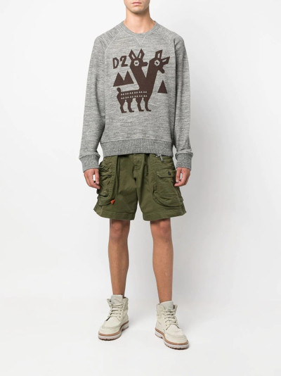 DSQUARED2 logo-print multi-pocket Bermuda shorts outlook