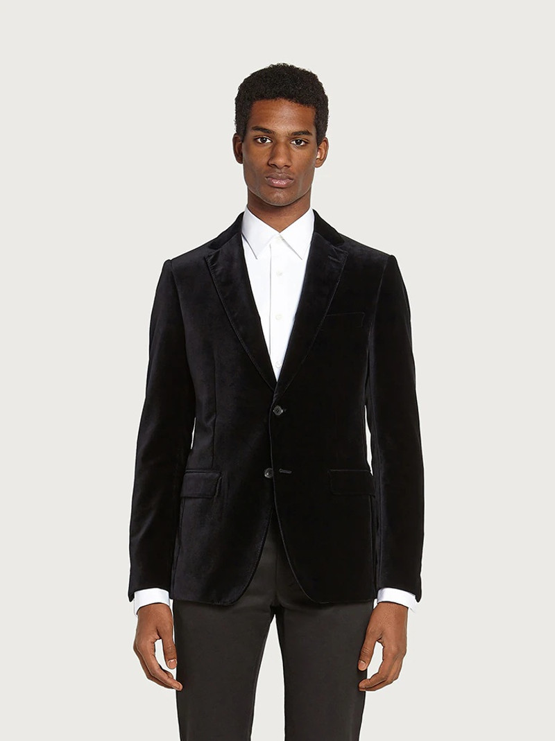 FERRAGAMO VELVET SINGLE BREASTED JACKET outlook