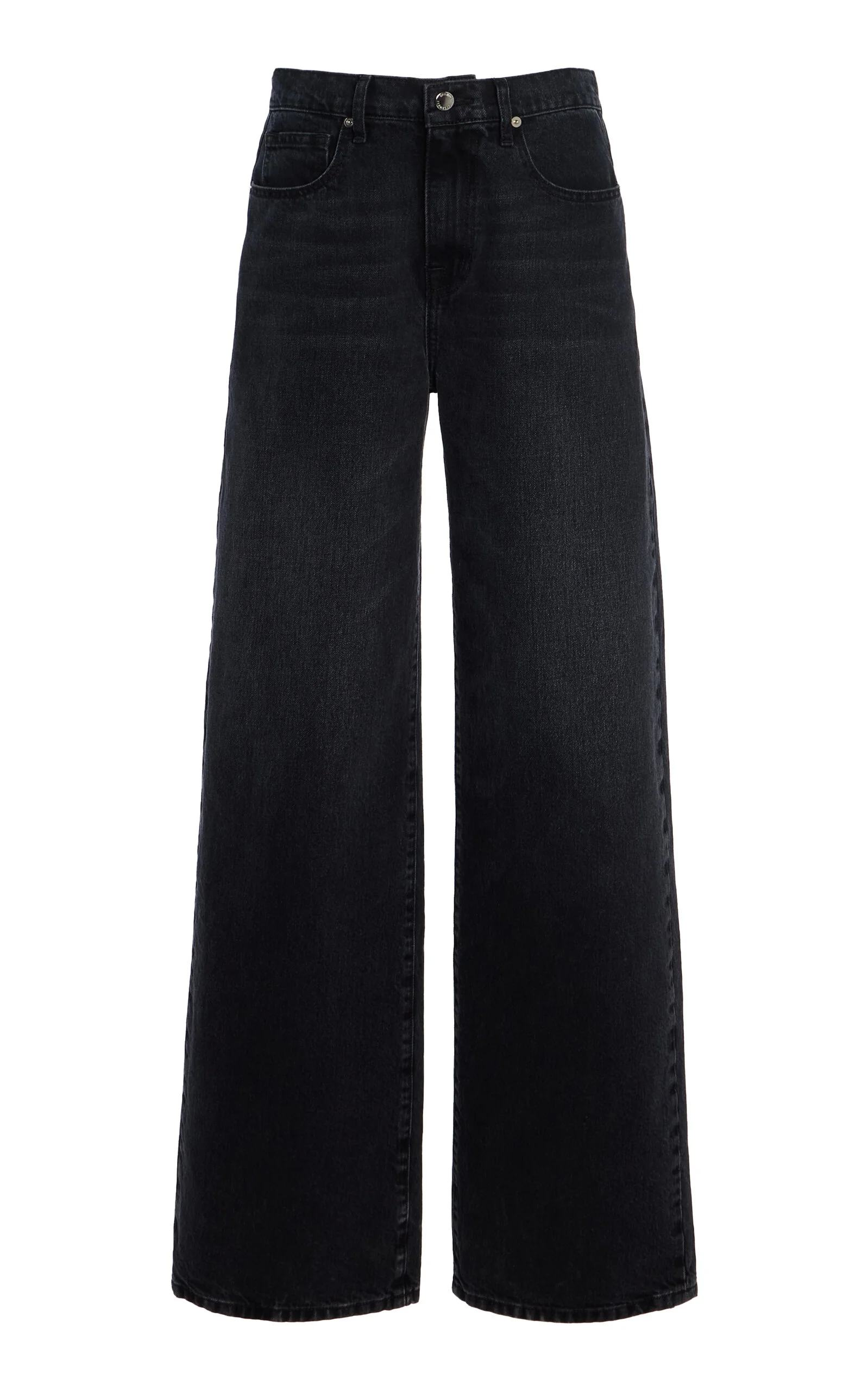 The Callan Mid-Rise Wide-Leg Jeans black - 1