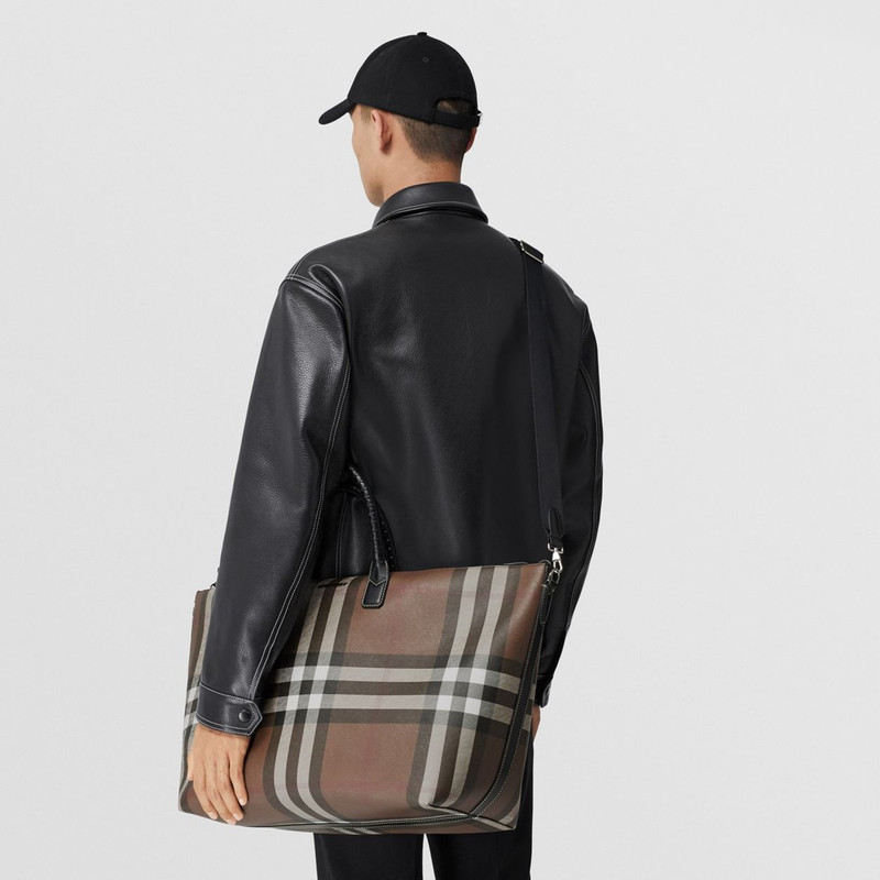 Check and Leather Holdall 10