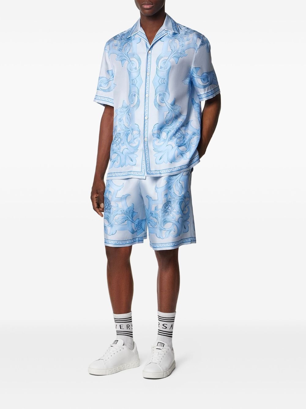 Barocco-print short-sleeve shirt - 2