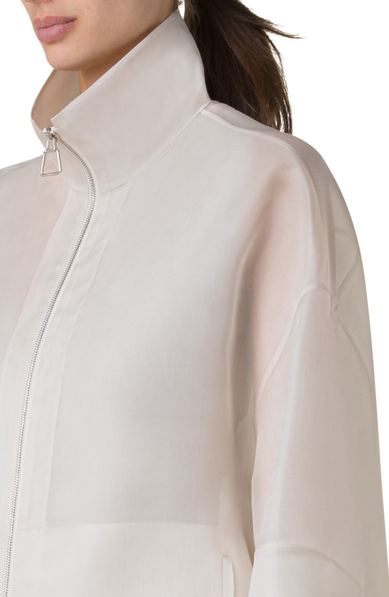 Akris Philia Panama Silk Organza Jacket in Sand at Nordstrom - 4