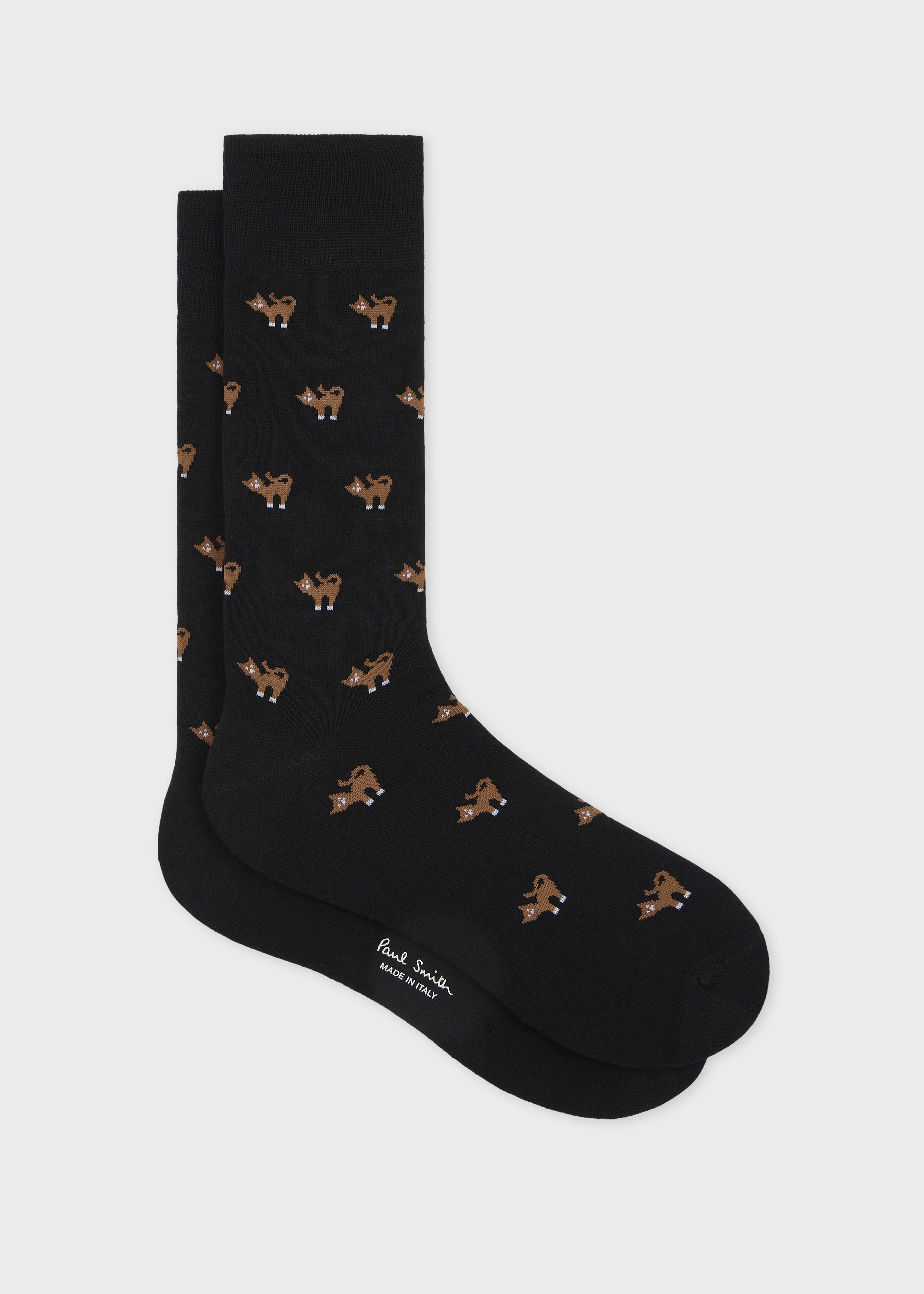 Black 'Cat' Pattern Socks - 1
