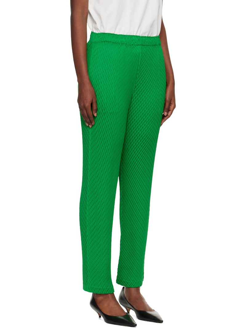 Green Sleek Pleats Trousers 2
