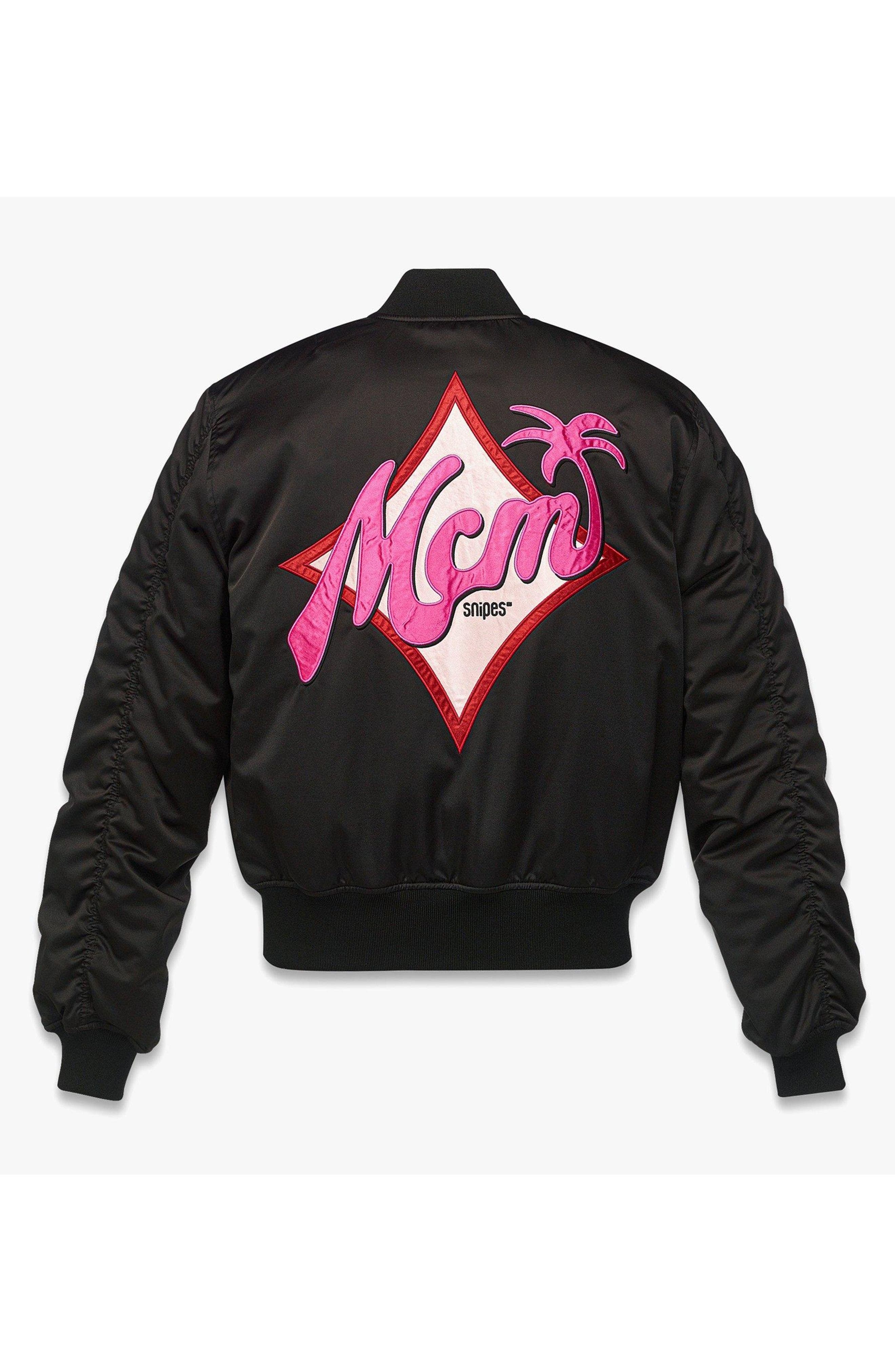 MCM x SNIPES Satin Bomber Jacket in Black at Nordstrom - 2