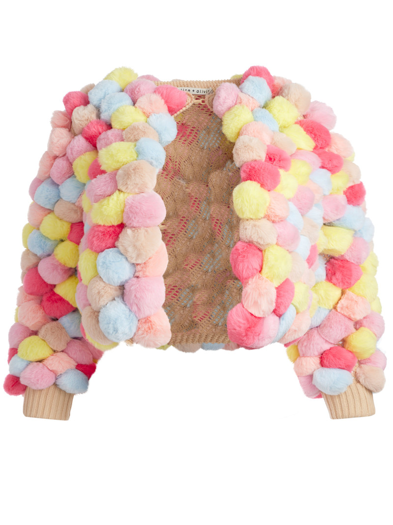 Alice + Olivia FAWN POM POM JACKET outlook