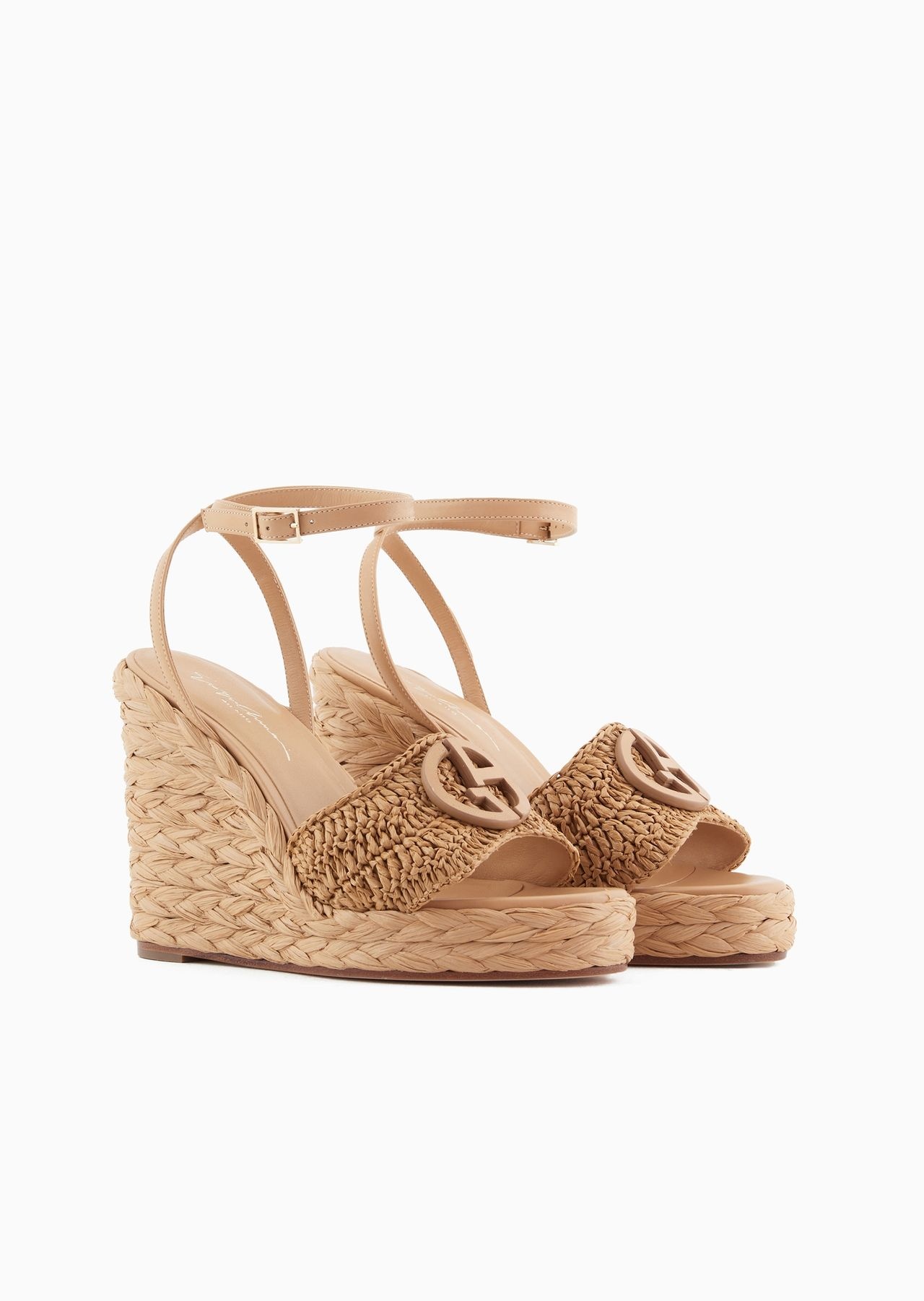 Sandals with a rope wedge with a braided motif - 2