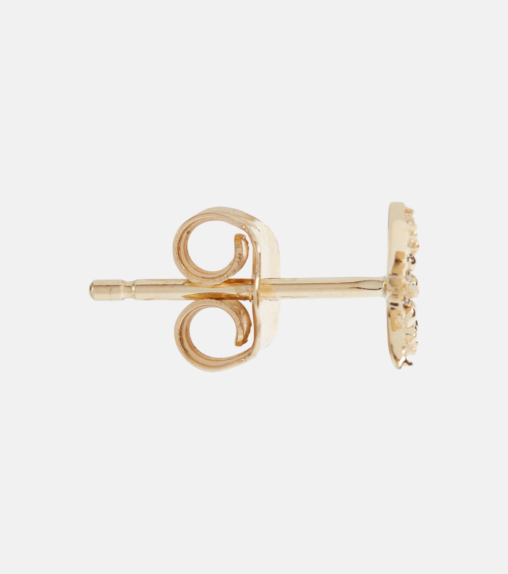 Starbust 14kt yellow gold stud earring with diamonds - 4