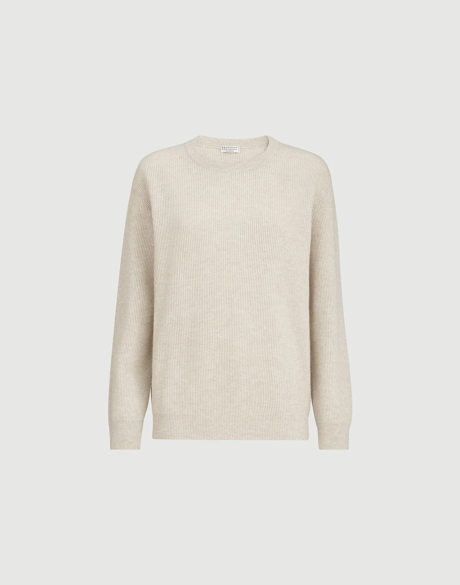 Cashmere English rib sweater with monili - 1
