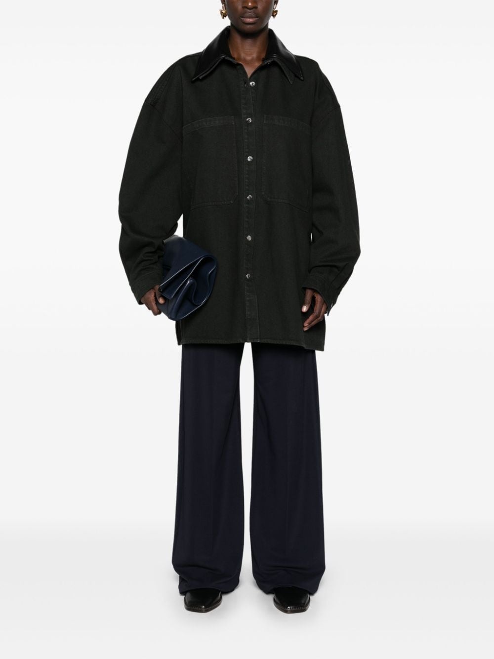 detachable-collar denim jacket - 2