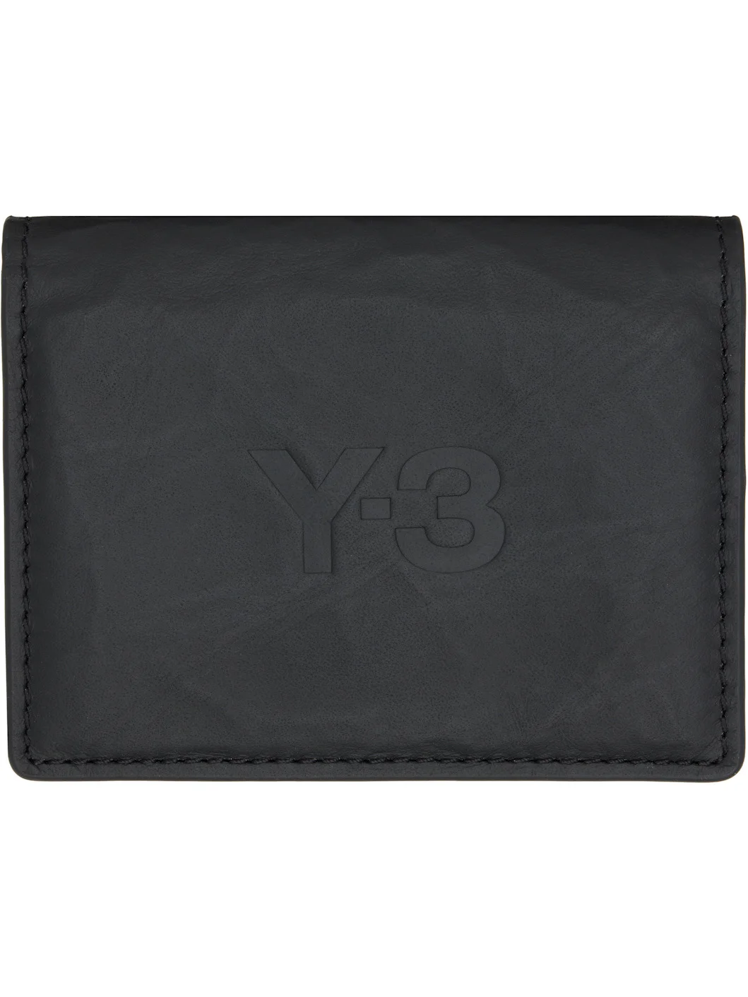 Black Logo Leather Card Holder - 1