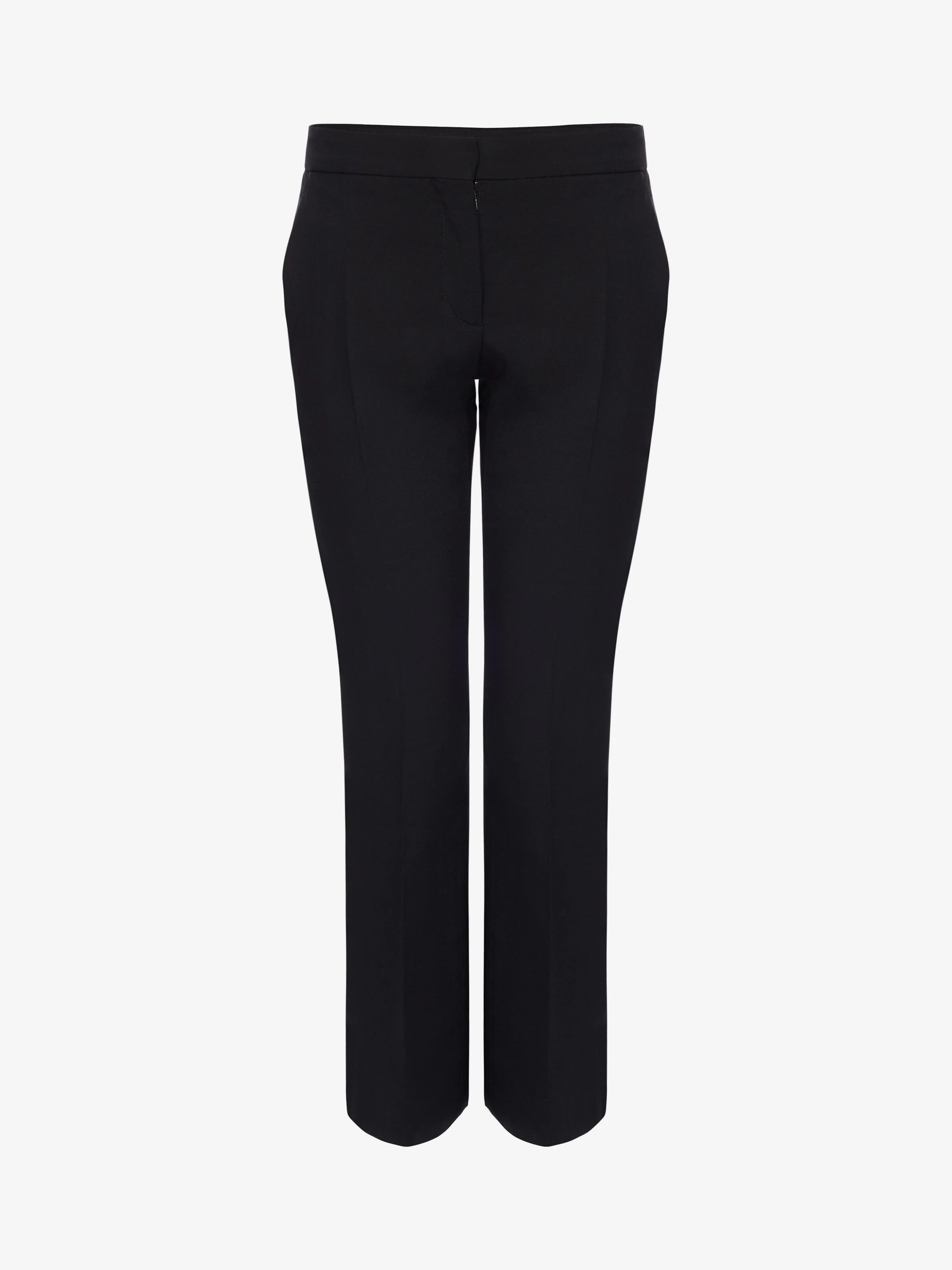 Women's Leaf Crepe Cigarette Trouser in Black - 1