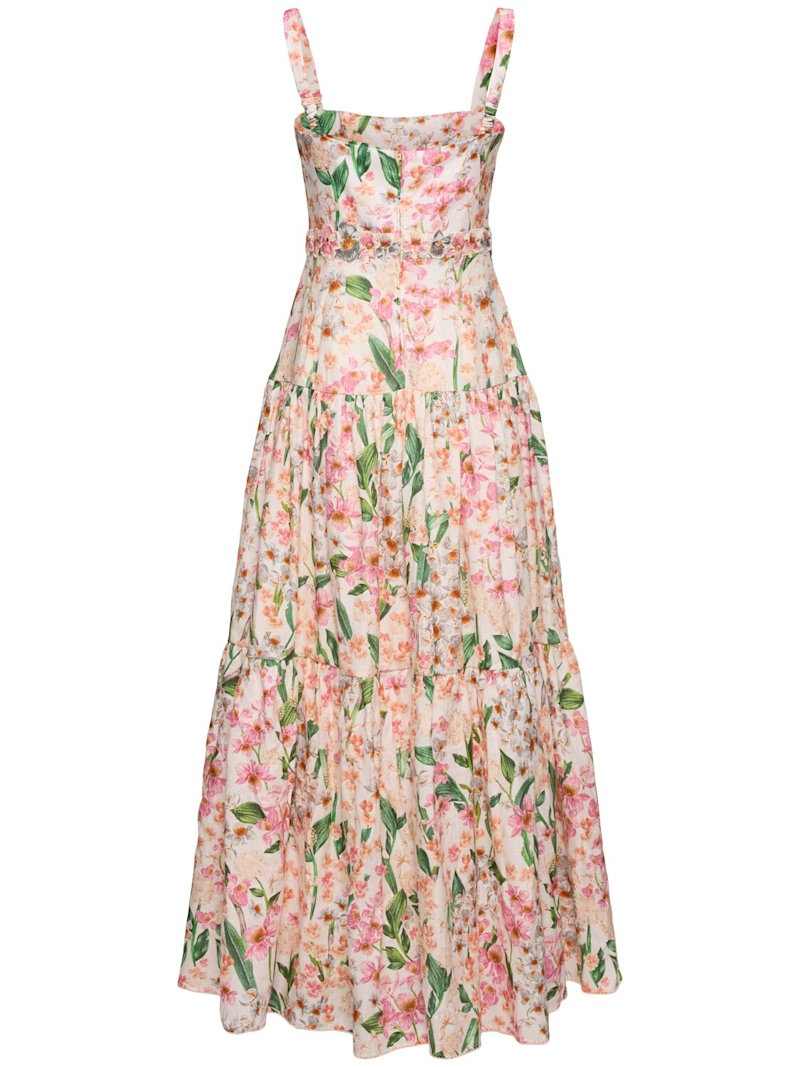 Lima floral print linen long dress - 3