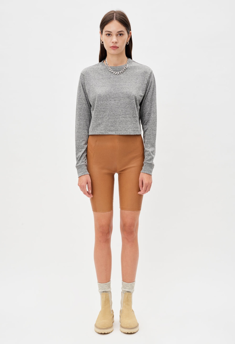 LEATHER BIKER SHORT 6