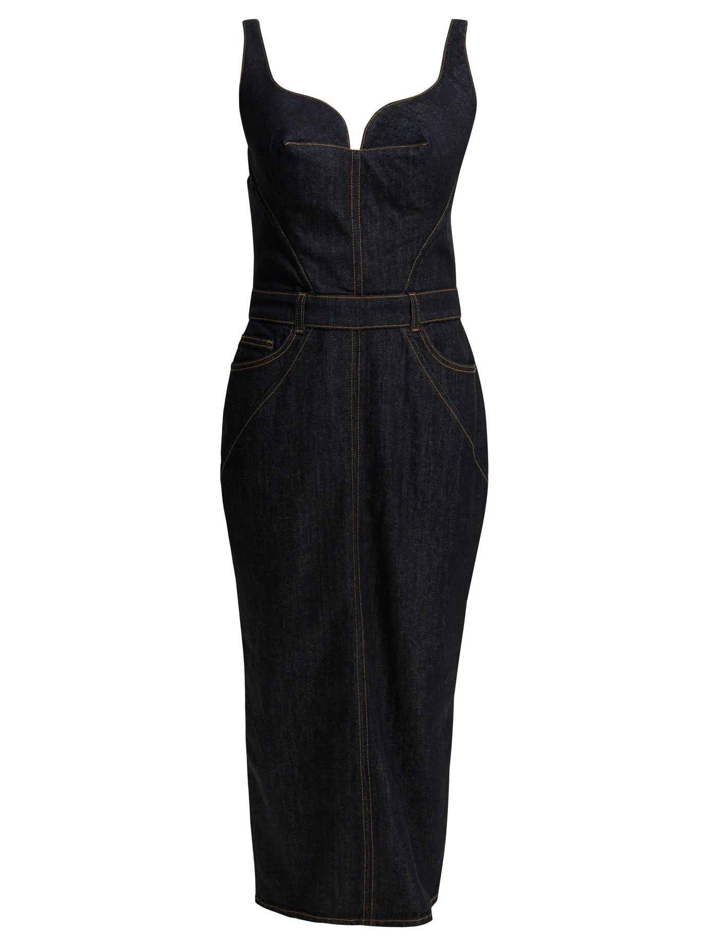 Givenchy Sheath Dress In Raw Denim - 1