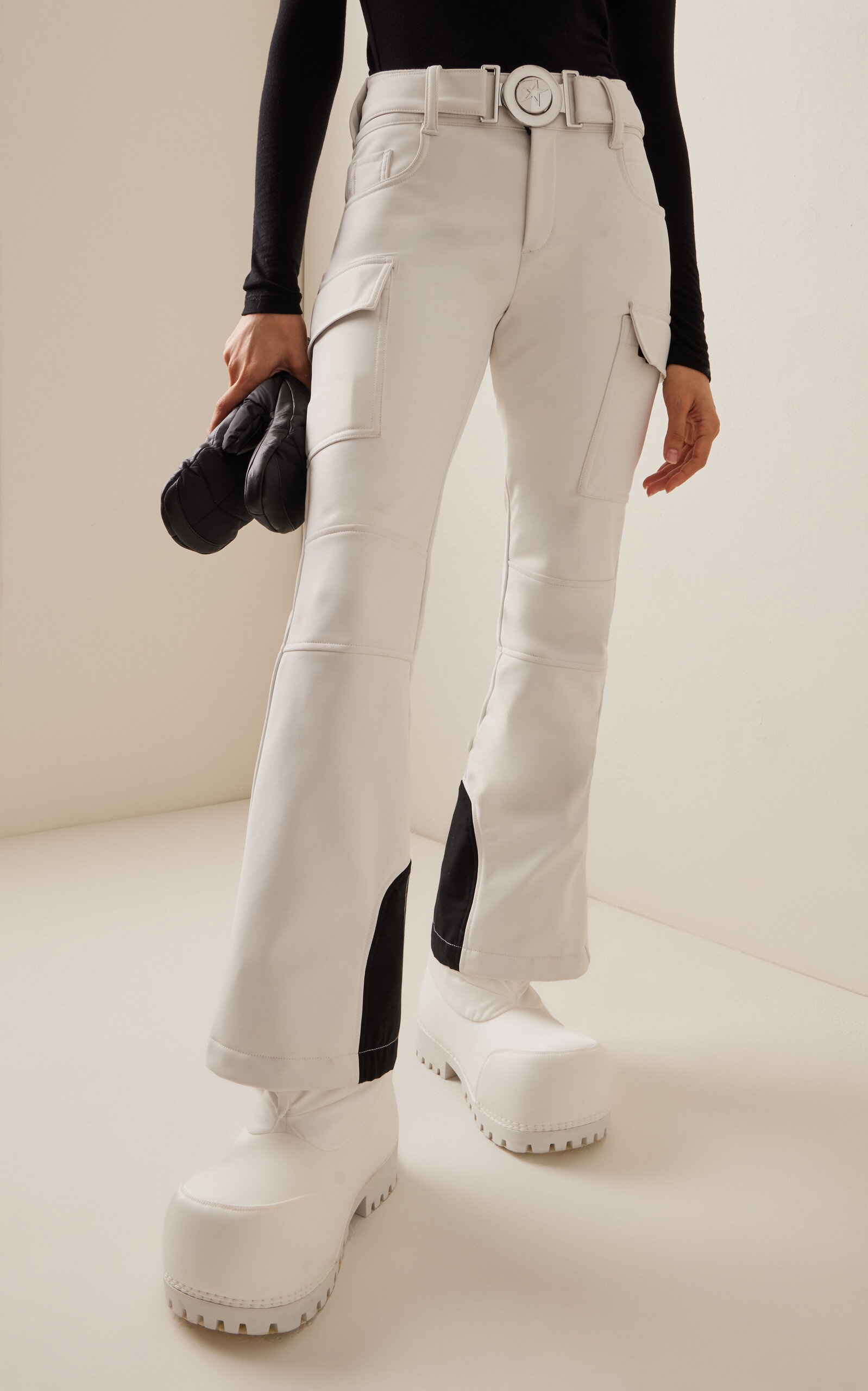 Mid-Rise Cargo Ski Pants white - 3