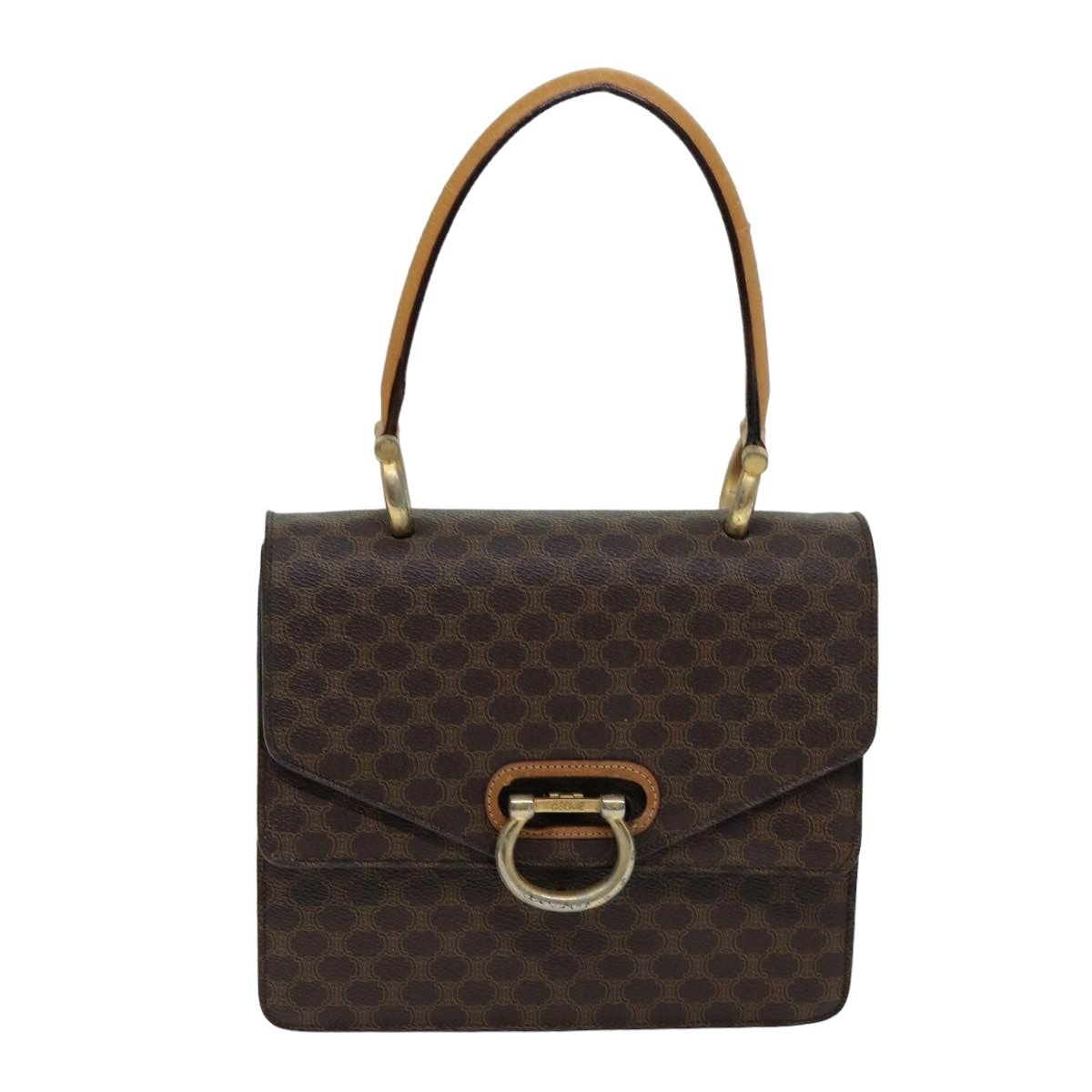CELINE Macadam Canvas Hand Bag Pvc Brown - 13