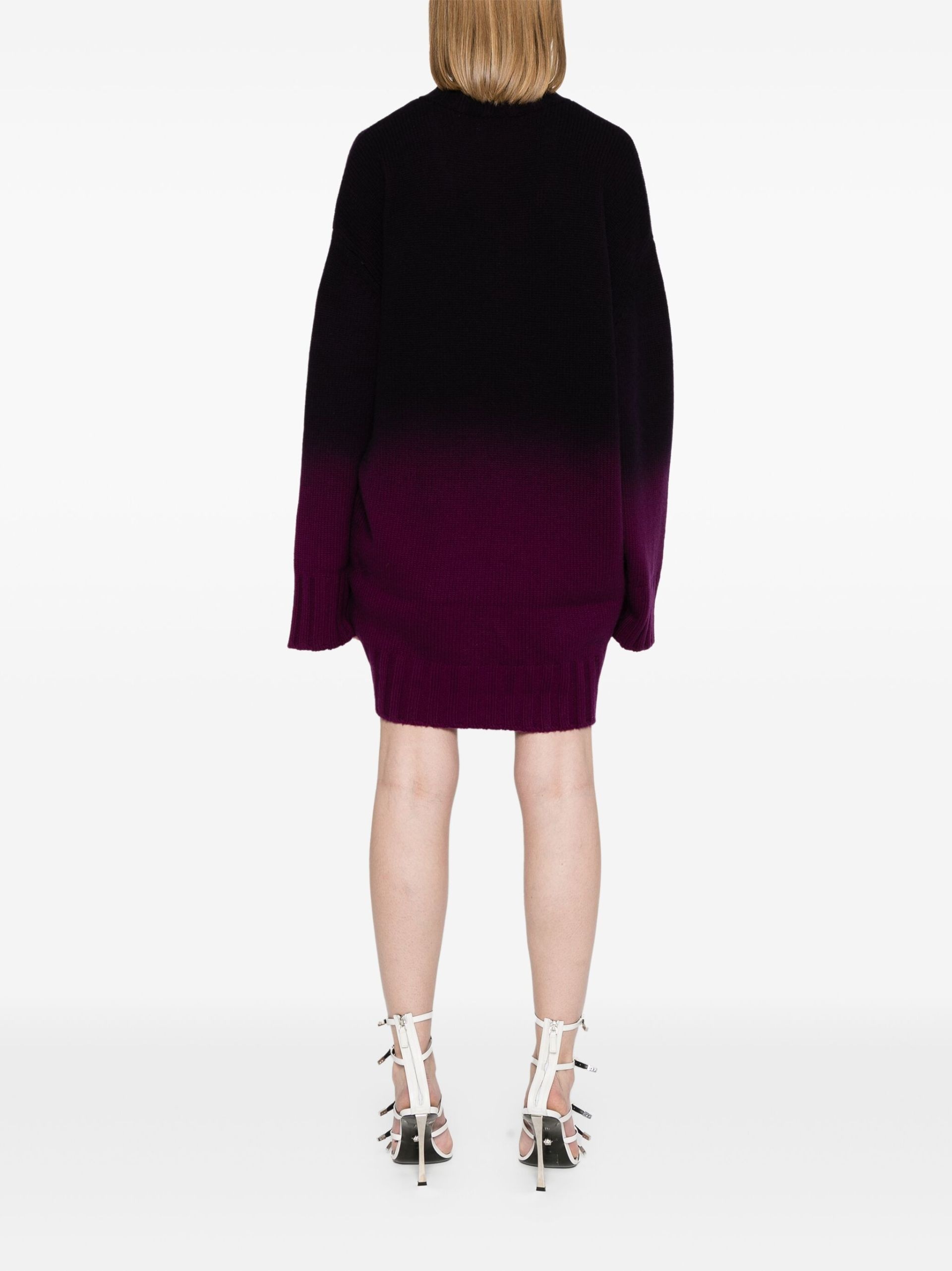 Purple Asymmetric Ombré Jumper - 4