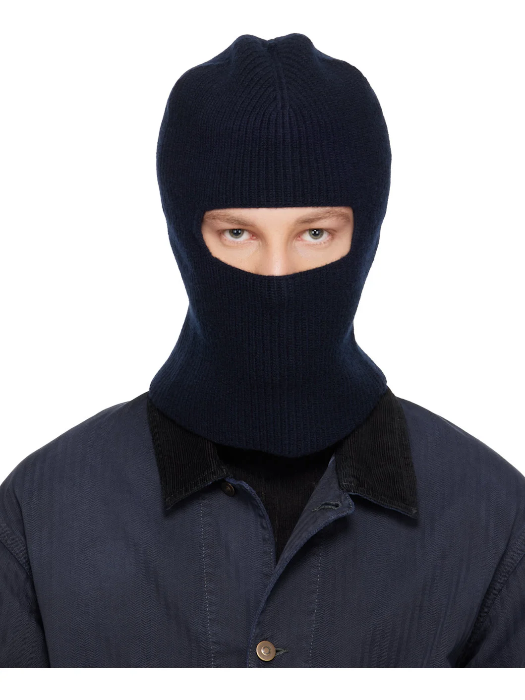 Navy Virgin Wool Balaclava - 1