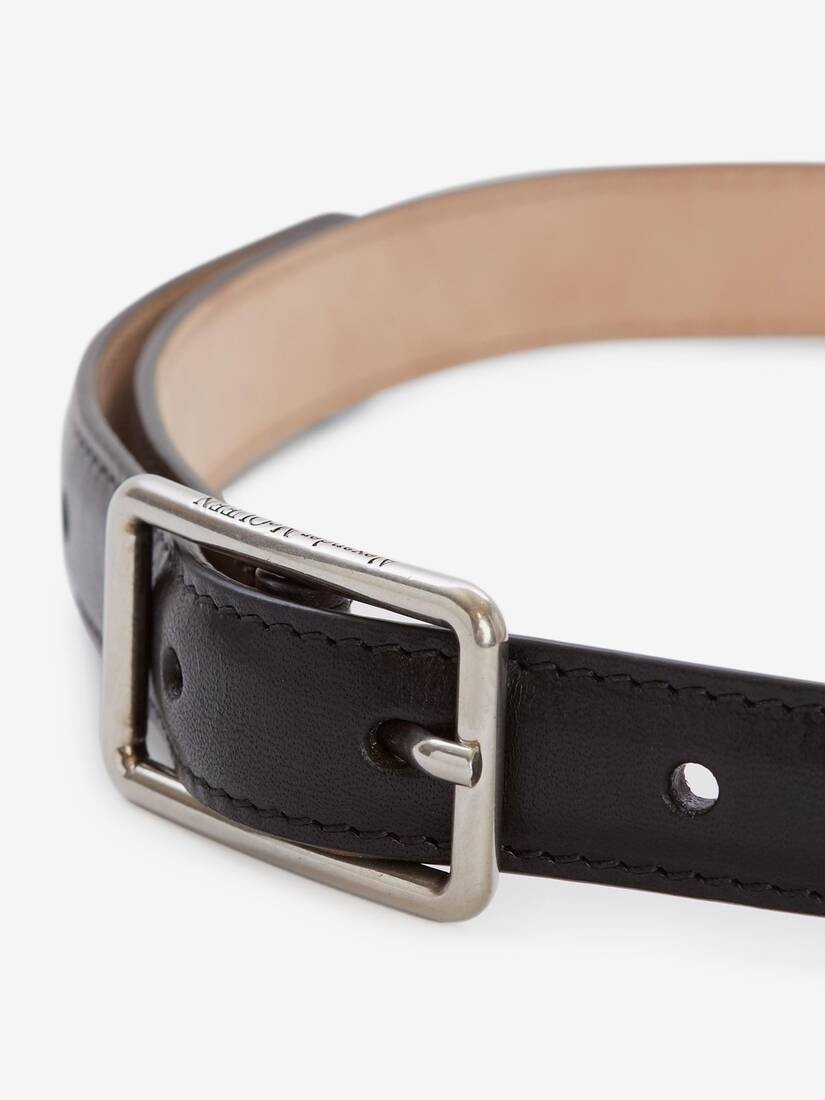 Thin Geometric Belt in Black - 3