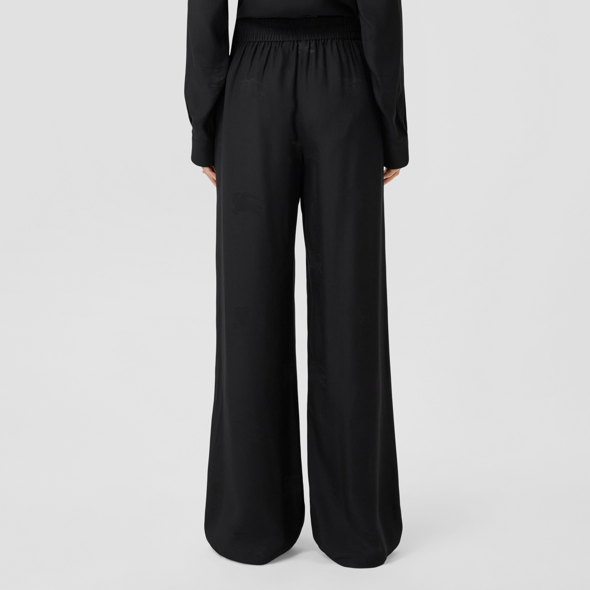 EKD Silk Jacquard Wide-leg Trousers - 3