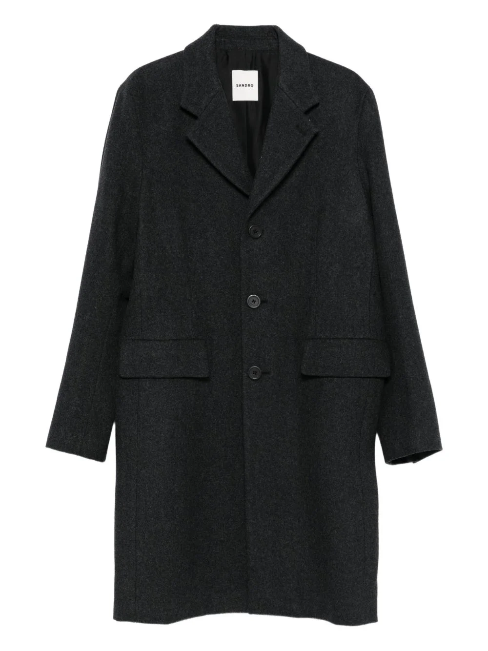 three-button wool coat - 1