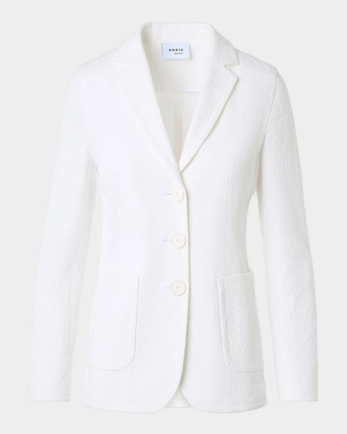Textured Cotton Stretch Single-Breasted Jacket - 1