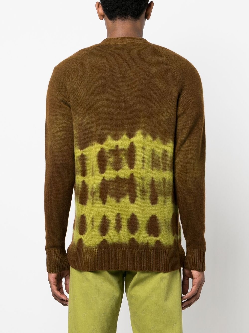 tie-dye print cashmere cardigan - 4