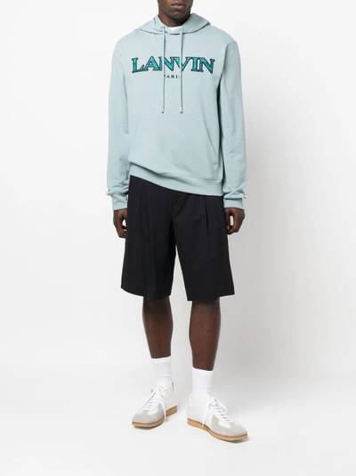 Lanvin embroidered-logo pouch-pocket hoodie outlook