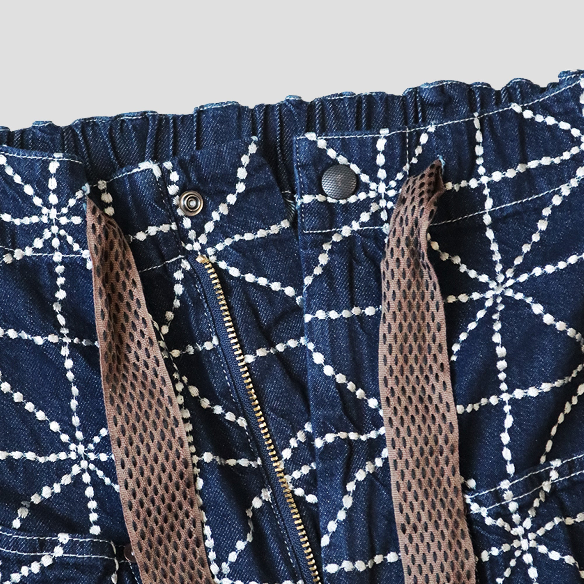 8oz DENIM FOLD DOJO W-KNEE BAGGY PANTS - 4