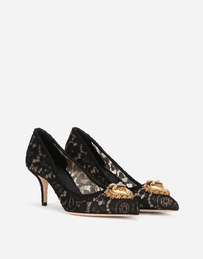 Dolce & Gabbana Taormina lace pumps with Devotion heart outlook