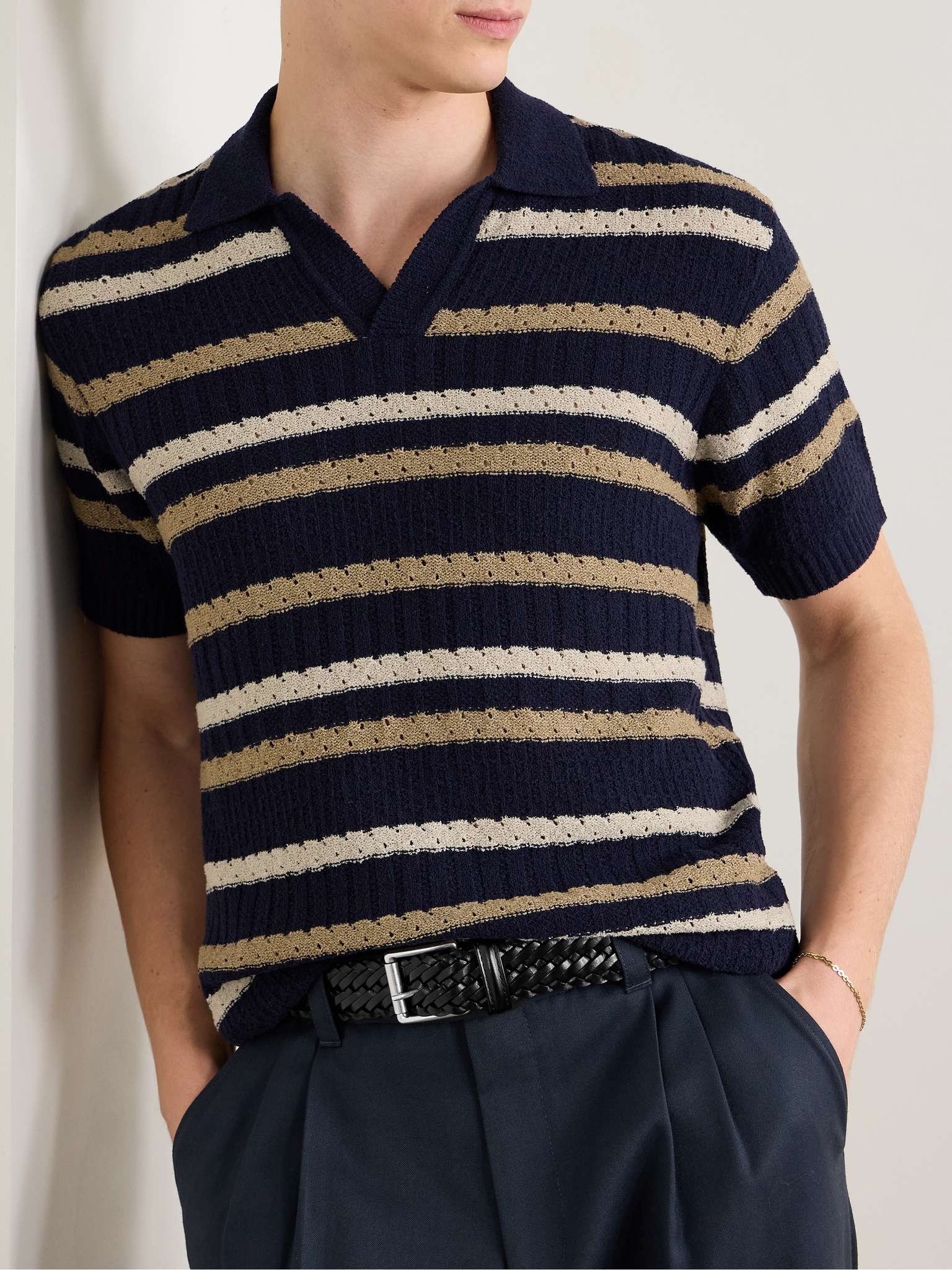 3.5cm Woven Leather Belt - 4