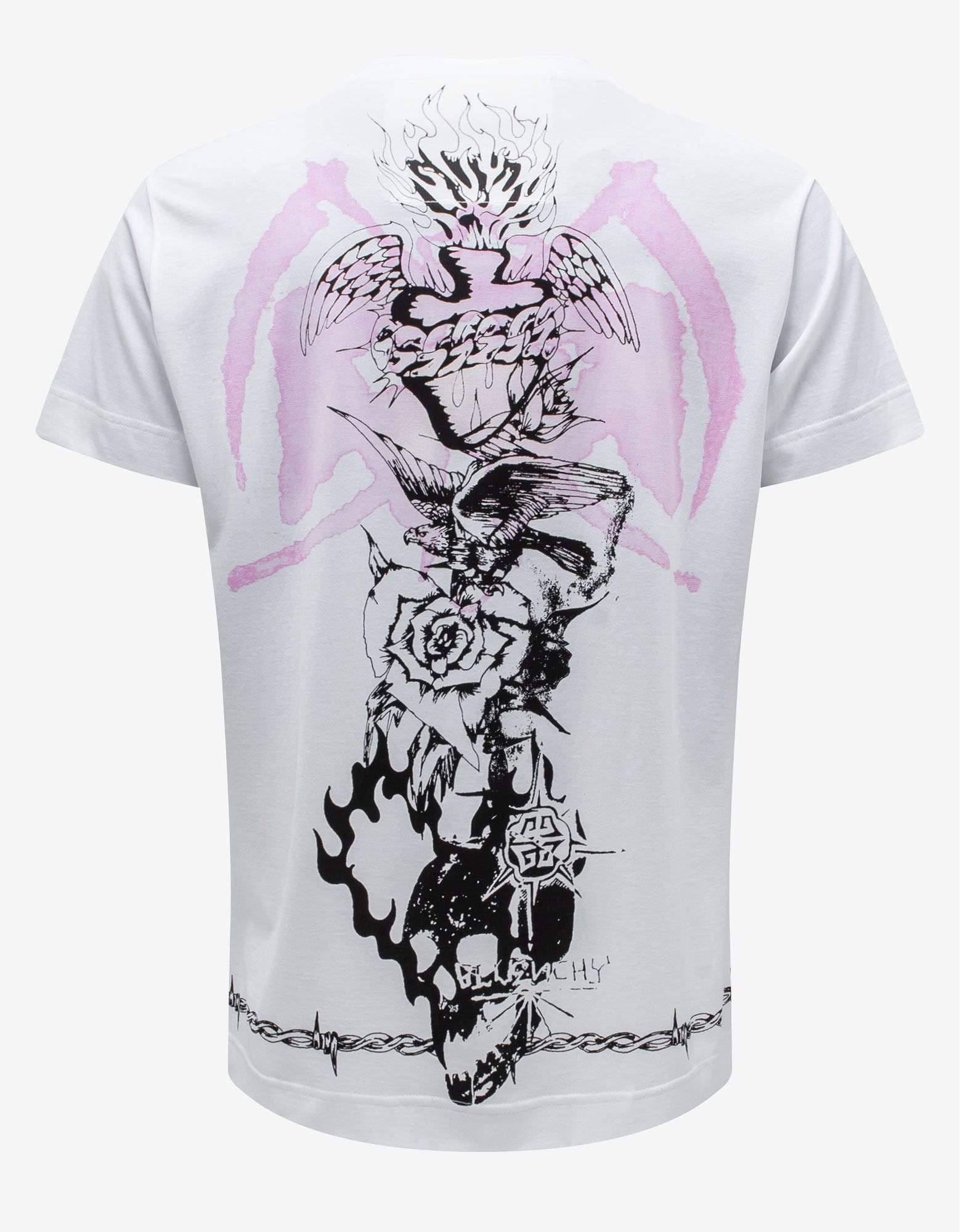 Givenchy White Gothic Print Oversized T-Shirt - 2