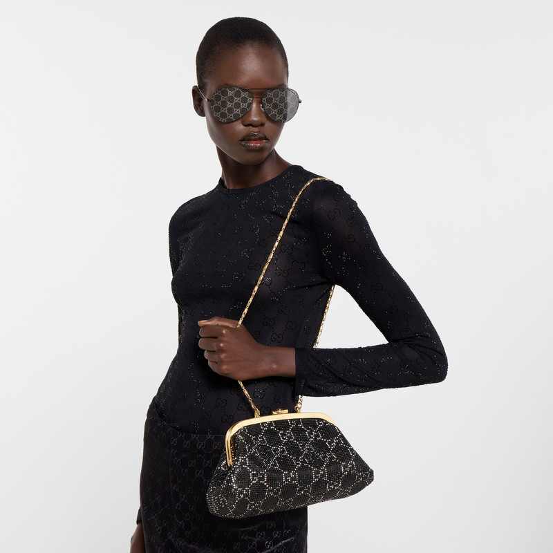 Crystal medium evening top handle bag 5