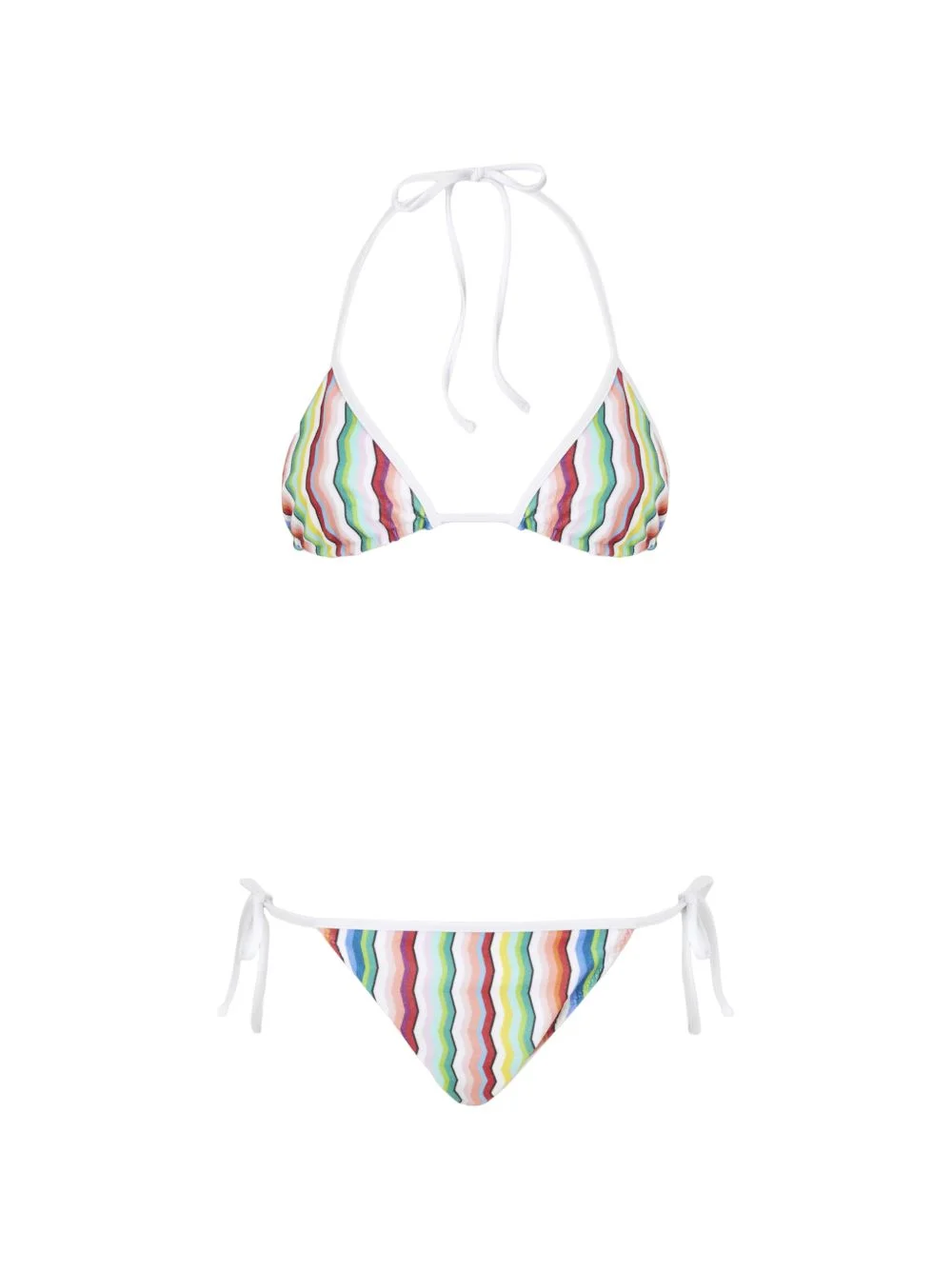 tie-side striped bikini - 1