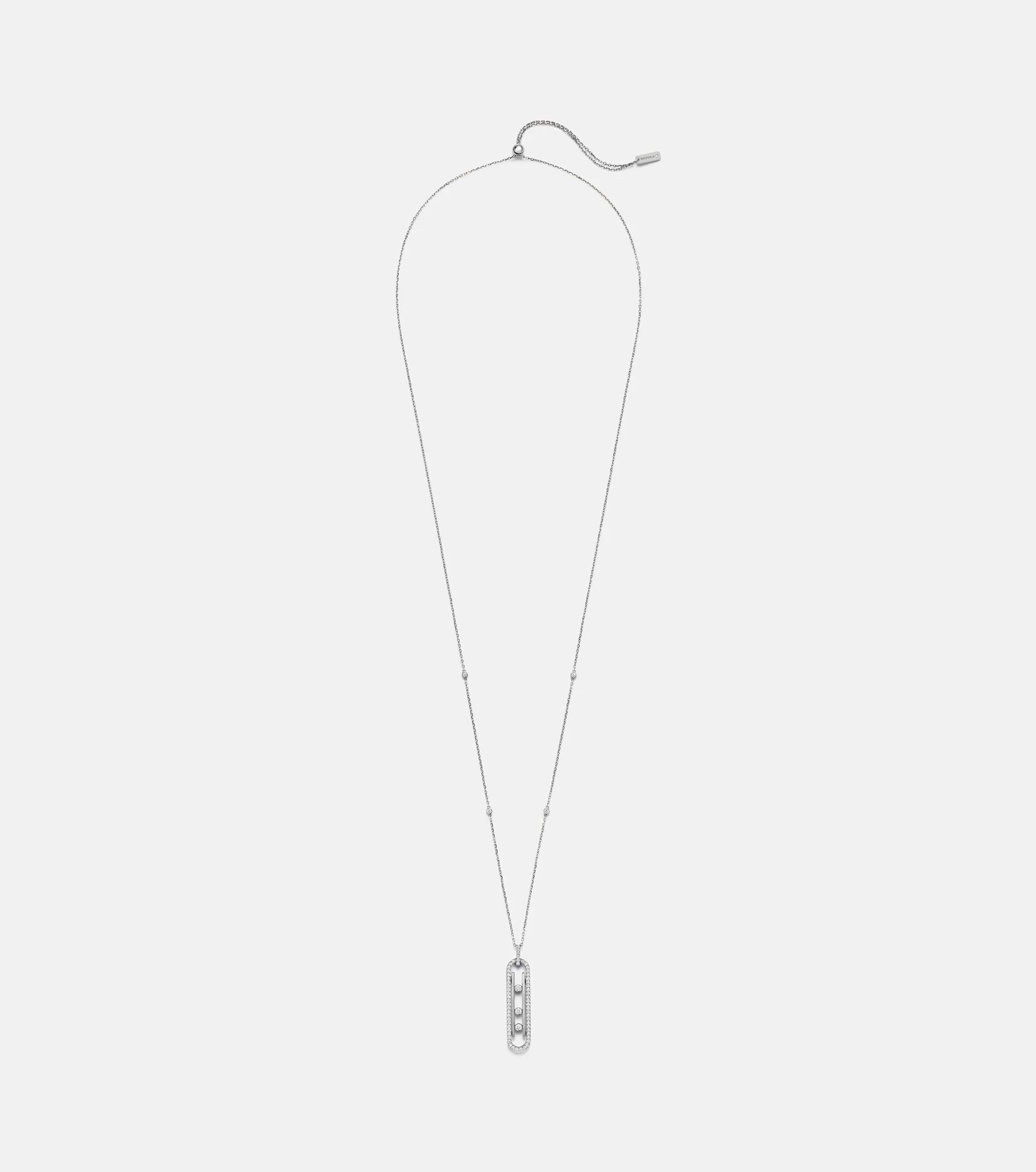 Move 10th 18kt white gold pendant necklace with diamonds - 1