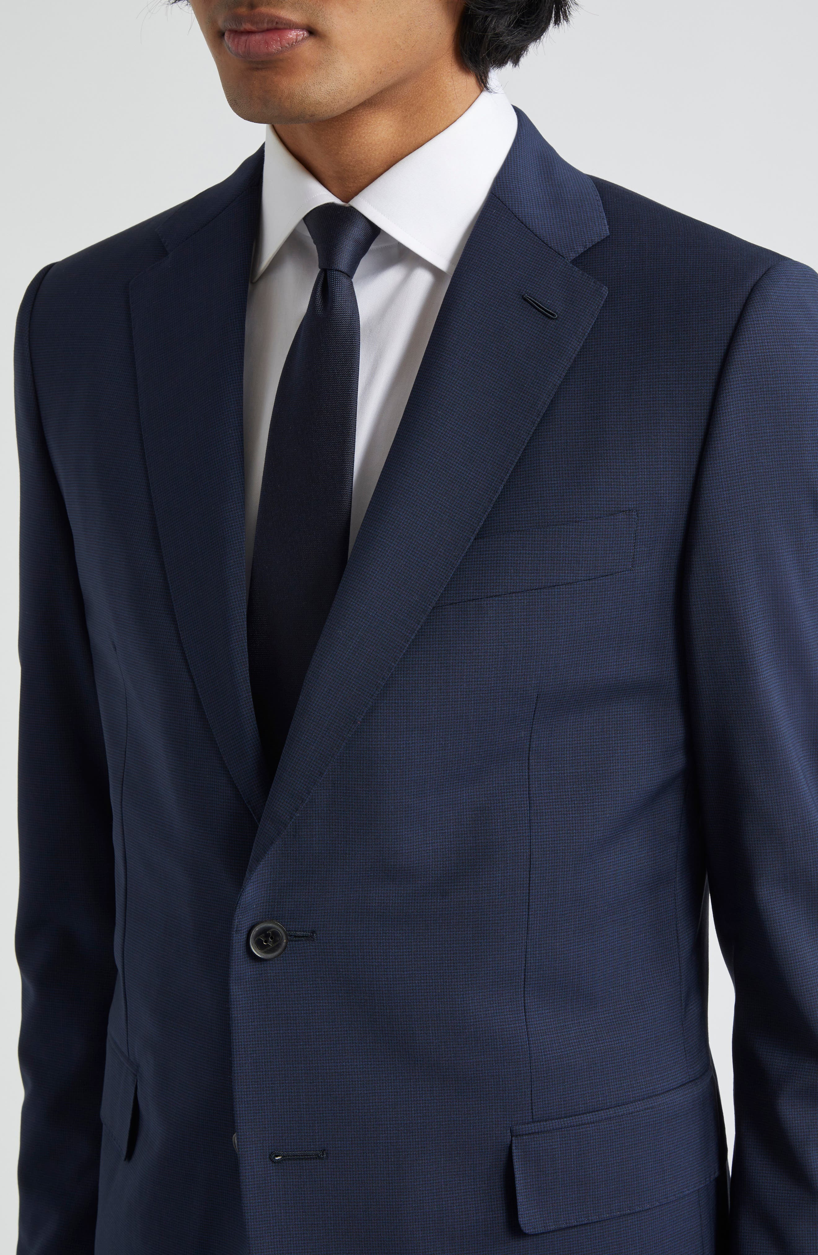 Crosshatch Stretch Wool Suit - 4